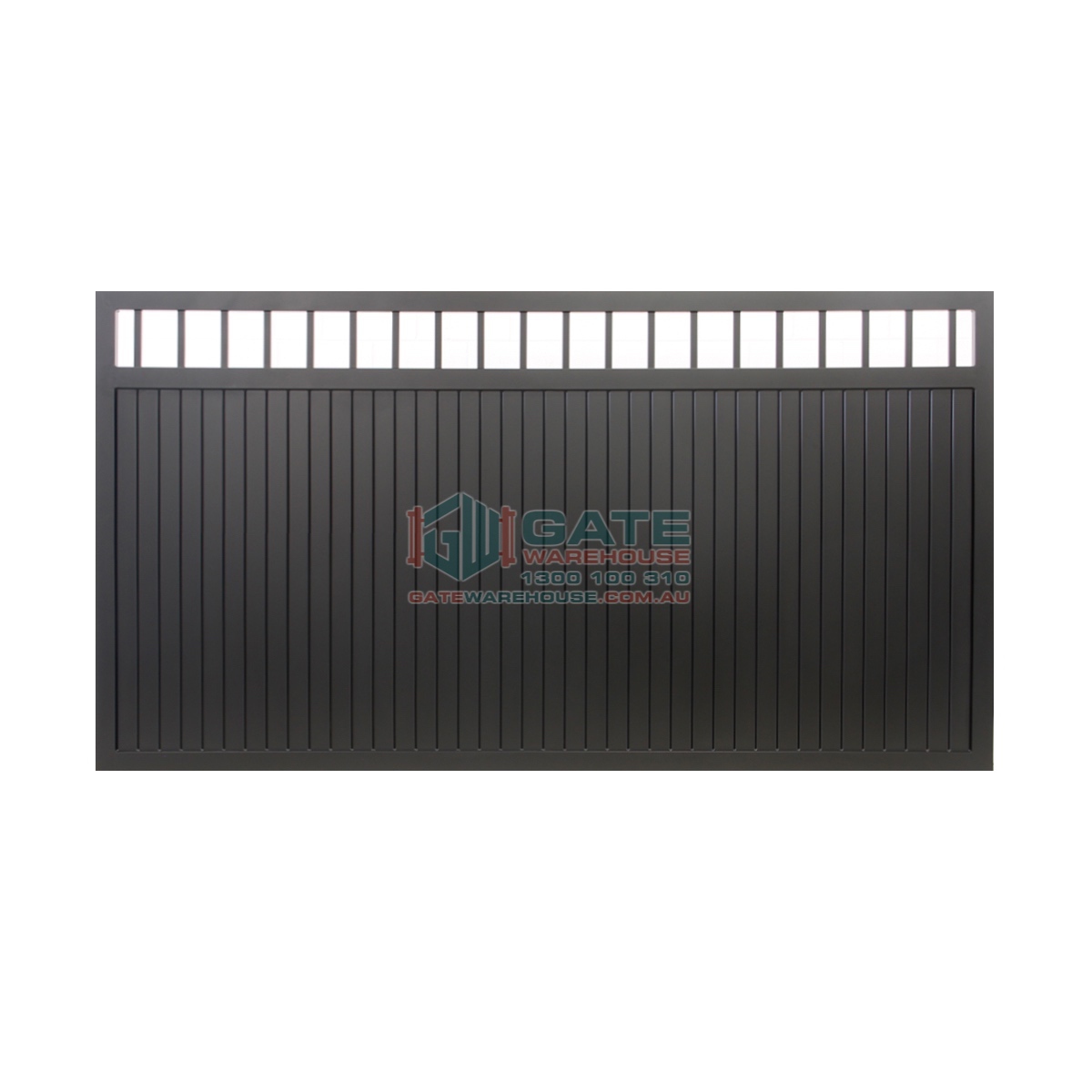 V8FF - Flat Top (Partial Privacy approx. 80%) Aluminium Driveway Single Gate / Double Gates - Gate Warehouse